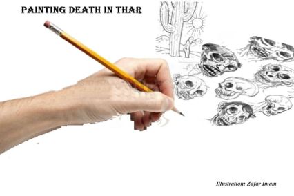 Painting death with pen in Thar
